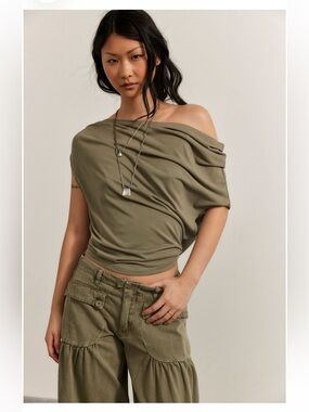NWT Free People Blake Off-The-Shoulder Draped Top -S